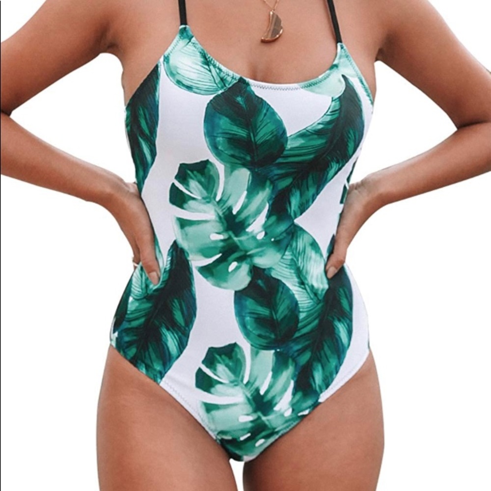 🆕 CUPSHE Women’s Tropical Lace Up Swim Suit